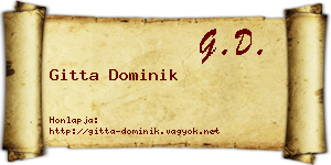 Gitta Dominik névjegykártya